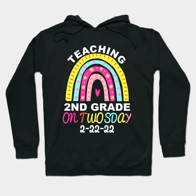 Teaching 2nd Grade On Twosday 2/22/2022 Funny School Teacher Hoodie by ZimBom Designer